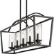 Mercer 5 Light 38 inch Matte Black Linear Pendant Ceiling Light